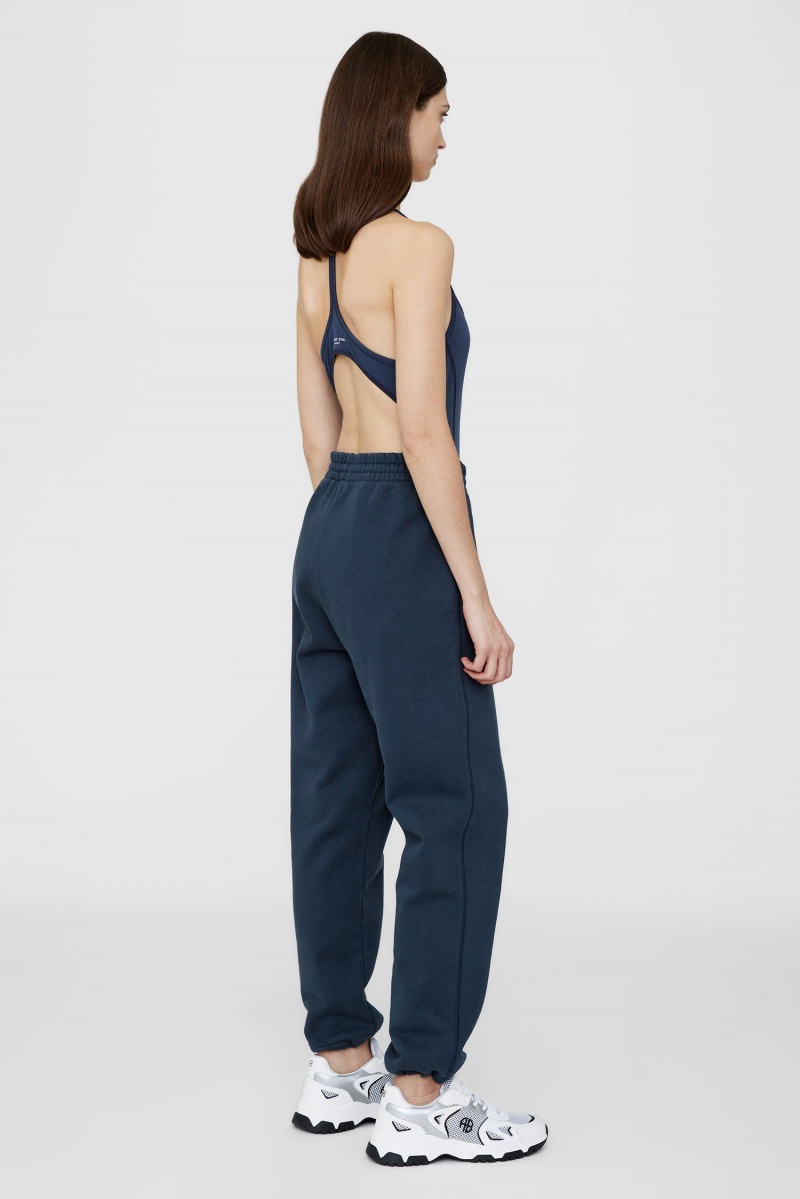 Pantalon Jogger Anine Bing Leone Bleu Marine Femme | LID-7150685